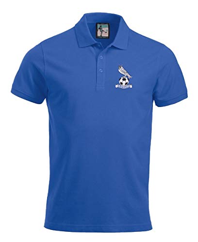 Old School Football Oldham Athletic 1970 - Polo de fútbol (Talla S-XXXL), diseño de Logotipo Bordado, Azul Real, Large