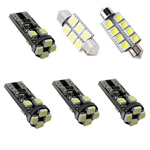 Para C2 C-Elysee LED Bombilla Luz Interior de Coche Super brillante Luces lectura coche Dome Bombilla Canbus sin errores 12V Blanco 6 Piezas