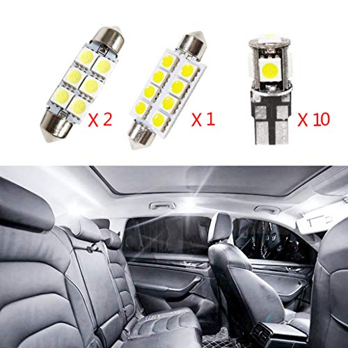 Para Mondeo MK3 LED Bombilla Luz Interior de Coche Super brillante Luces lectura coche Dome Bombilla Canbus sin errores 12V Blanco 13 Piezas