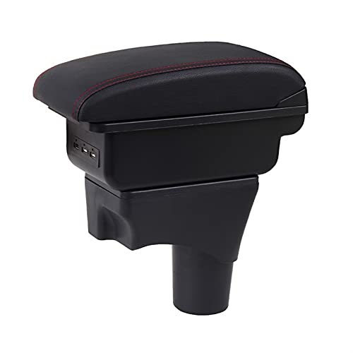 para N-issan para S-unny Versa Apoyabrazos Accesorios de decoración del Coche Consola Central Caja de Almacenamiento de Doble Capa Gran Espacio U-SB