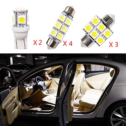 Para Sportage-R（high match） LED Bombilla Luz Interior de Coche Super brillante Luces lectura coche Dome Bombilla Canbus sin errores 12V Blanco 9 Piezas