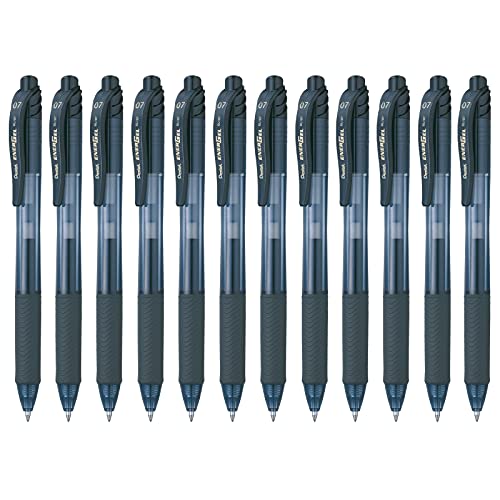 Pentel EnerGel-X -BL107-A Bolígrafos retráctiles (12 unidades, punta de 0,7 mm), color negro