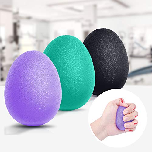 Peradix Pelotas Antiestrés Bolas,3 Piezas Pelotas en Forma de Huevo Fortalecedor de Agarre de Mano Entrenador de Dedos para Ejercicios y Rehabilitación Fortalecimiento de Manos y Dedos