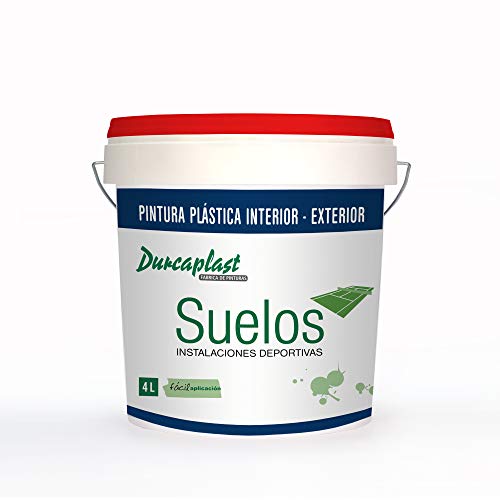 Pintura pistas deportivas antideslizante Durcaplast. Ideal para el pintado y señalización de pistas de tenis, pavimentos deportivos, hormigón, cemento, etc. (4 L, ROJO TENIS)