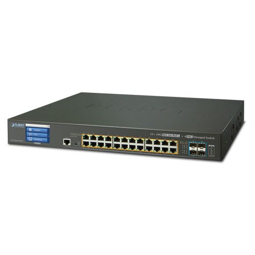 Planet GS-5220-24P4XVR Gestionado L2+ Gigabit Ethernet (10/100/1000) Energía sobre Ethernet (PoE) Negro switch