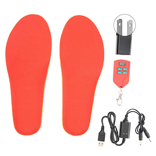 Plantillas térmicas con USB, plantillas calefactables por infrarrojos, con tres velocidades, potencia de calentamiento 35 – 60 °C, para caza, invierno, esquí, pesca, senderismo (41 – 46 UE)