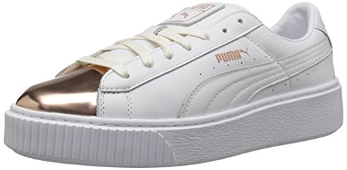 Plataforma para cesta de mujer metalizada, Puma White-Rose Gold, 7 M US