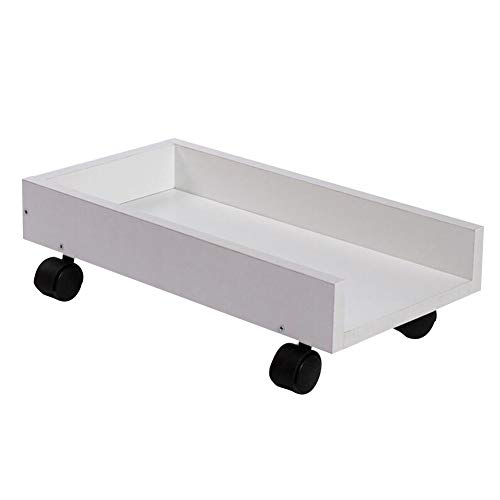 Plataforma Rodante ZHAOHUI Plataformas De Carga Madera Maciza Barandilla De 3 Lados Base Móvil Rueda Universal Multifuncion 40 Kg De Capacidad, 7 Colores (Color : White)