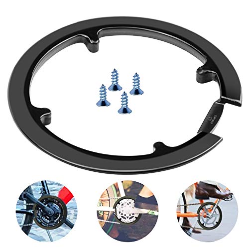 Protector Plato Bicicleta Montaña, Protector de Eslabones de Cadena de Bicicleta con 4 Tornillos para Bicicleta 42-44 Dientes, Negro