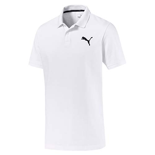 PUMA ESS Pique Polo Camiseta, Hombre, Blanco, S