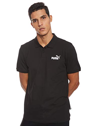 PUMA Essential Pique Polo H Camiseta de Manga Corta, Hombre, Negro, S