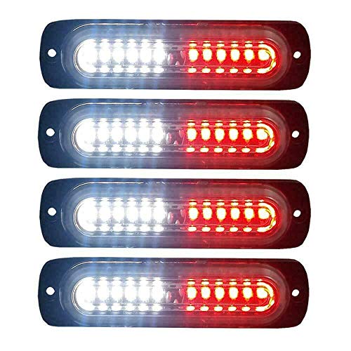 Riloer Luz LED para Camión con Señal de Giro de Marcador Lateral, 4 Piezas 12 LED, Remolque de Camión de Marcador Lateral Trasero Blanco Rojo