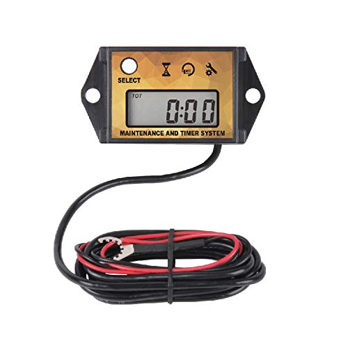 Runleader HM026C Digital Inductive Tachometer LCD Hour Meter for All Gasoline Engine ATV UTV Dirtbike Motobike Motocycle Outboards Snowmobile Pitbike PWC Marine Chainsaw Waterproof Engine