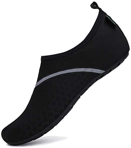 SAGUARO Escarpines Hombre Mujer para Buceo Snorkel Surf Natación Piscina Vela Mares Rocas Río Zapatos para Agua Calzado Playa Zapatillas Deportes Acuáticos(030 Noir, 40/41 EU)