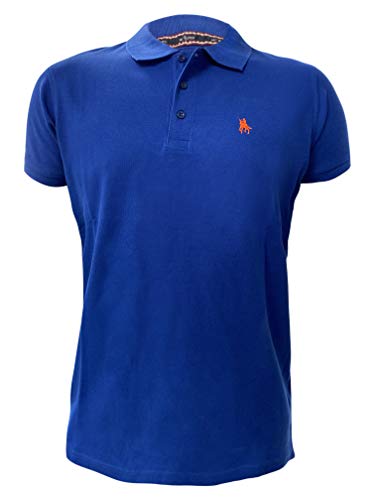 S&C Basic Polo Manga Corta Hombre Regular Fit (Azul Royal, XL)