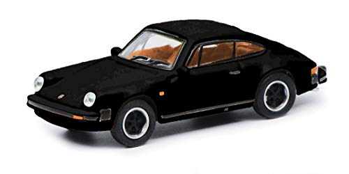 Schuco 452656300 Porsche 911 3.2, Carrera, versión Coupé, con Interior marrón, Escala 1:87, Color Negro