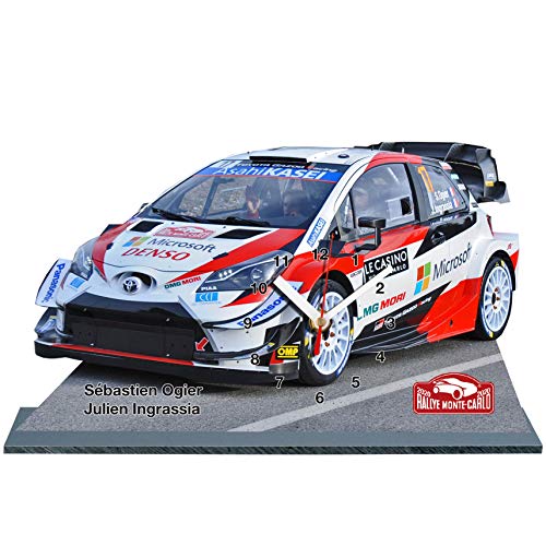 Sebastien Ogier, Toyota Yaris WRC, Rallye Monte Carlo 2020 en reloj en miniatura con base 01