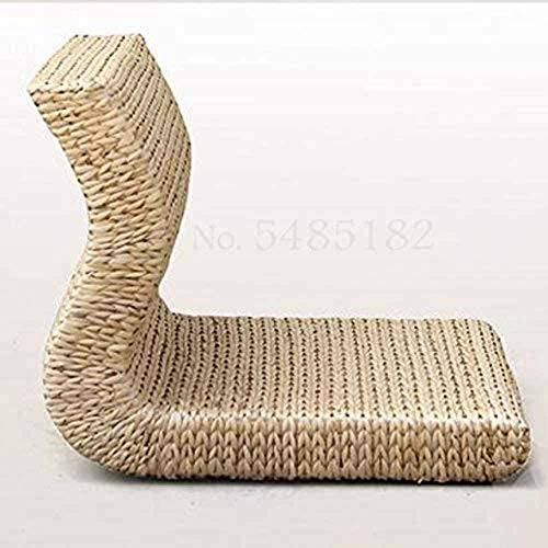 Silla Moderna de Mimbre de Paja, Silla de Tatami, Silla Sin Patas Habitación de Estilo Japonés/Piso/Balcón/Silla con Ventana Panorámica,Boom Clap 1