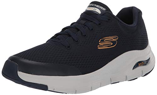 Skechers Arch Fit, Zapatillas Hombre, Azul (Navy Textile/Synthetic/Trim Nvy), 44 EU