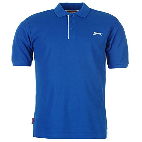 Slazenger Hombre Camisa Polo Plana Manga Corta Azul Royal S