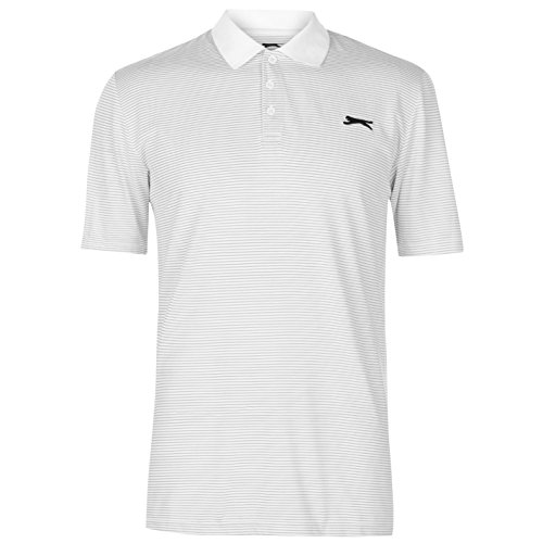 Slazenger Polo de golf Micro Stripe blanco L