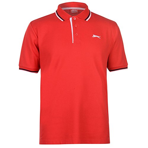 Slazenger – Polo para hombre de manga corta, con detalles de rayas kirschrot S