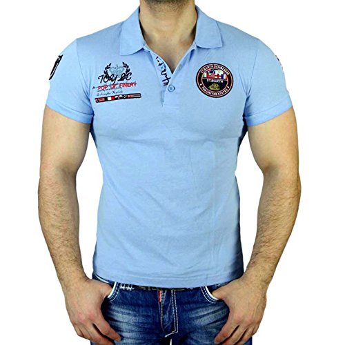 St Barth manga corta Slim Fit – Camiseta para hombre Polo Camiseta longslevee JP de 1049 Polo azul medium