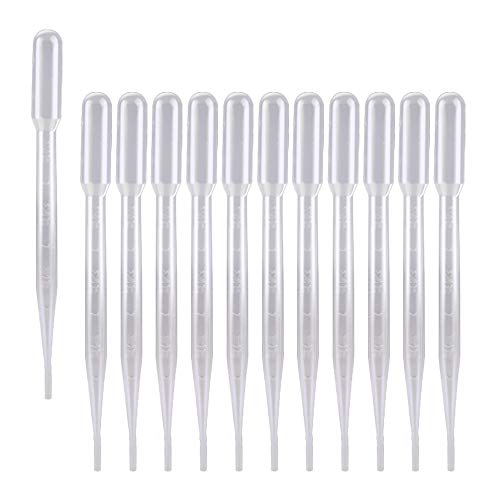 stonylab 3ml Pipetas Cuentagotas Pipette Dropper, Pipetas de Transferencia de Plástico Graduadas para Aceites Esenciales, Transparente y Desechables (3ml, 100 Paquetes)