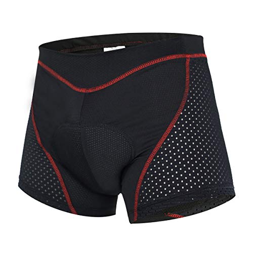 SUUKAA Pantalones Cortos de Ciclismo para Mujer/Hombres Unisexo Ropa Interior Deportiva con Acolchado Elástico Transpirable de Gel 5D,MTB Bicicleta Pantalones Cortos