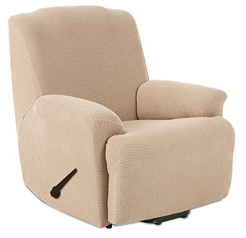 TIANSHU Funda de Sillón Relax Tejido Jacquard de poliéster y Elastano Fundas de sofá Suaves duraderas（Sillón Relax，Arena ）