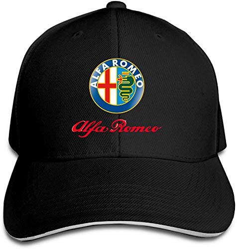 Trushop Gorra Sandwich Alfa Romeo Sandwich Baseball Caps For Unisex Adjustable Black