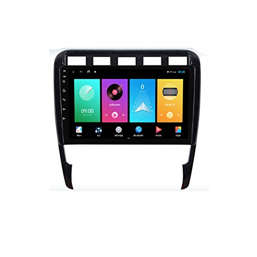 TypeBuilt Radio De Coche con Pantalla Tactil Android 2 DIN 9 Pulgadas para Porsche Cayenne 2002-2010 Bluetooth Llamadas Manos Libres MP5 FM/Am/RDS USB Control Remoto del Volante,C100