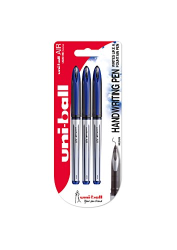 Uni-Ball UB-188-L Air - Pack de 3 bolígrafos, punta estilográfica, color azul