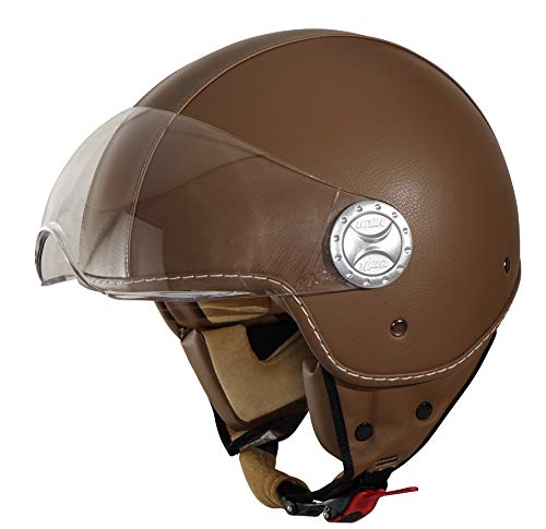 Unik Cj-06 - Casco Jet de Piel, marrón, S