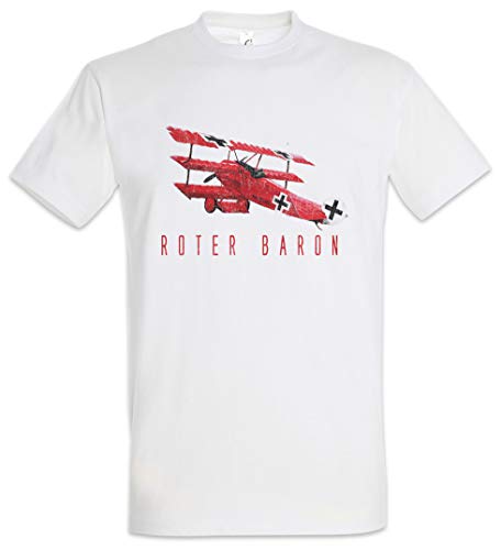 Urban Backwoods Roter Baron Hombre T-Shirt Blanco Talla L