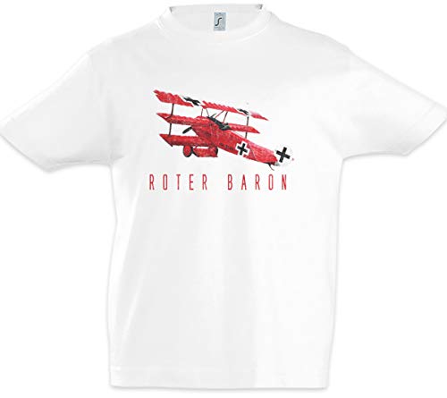 Urban Backwoods Roter Baron Niños Chicos Kids T-Shirt Blanco 8 Años