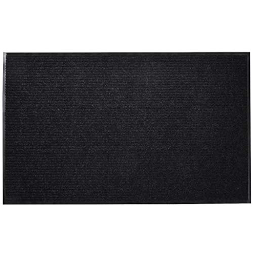 vidaXL Antideslizante Bienvenida Piso Felpudo Alfombra Entrada Decorativa Alfombrilla Interior Exterior PVC Negra 120X180