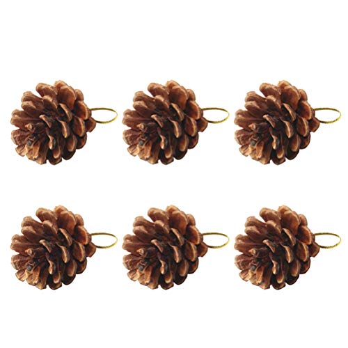 VORCOOL 6 UNIDS Real Natural Conos de Pino Seco Árbol de Navidad Adornos de Piña Colgando Adornos de Navidad del Árbol Adornos Suministros