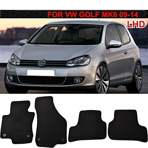 WEISHAN Copia de la Estera del Piso del Coche esteras de la Alfombra del cojín cofia de Nylon de Goma Posterior del Frente 2009 2010 2011 2012 for VW Golf GTI Mk6 2008-2013 LHD