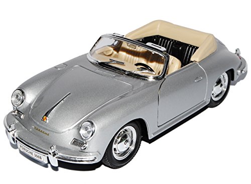 Welly Porsche 356B Cabrio Plata abierto 1959-1963 1/24 Modelo Auto