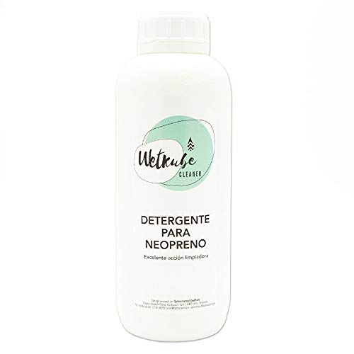 WETKUBE Cleaner 1 Litro de Detergente para Limpiar Trajes de Neopreno, Elimina Sal y Cloro, Desinfecta, Mantiene Elasticidad, con Acido Láctico y Olor a Fresco. (1 Litro)