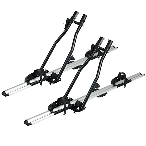 WOLTU 2X Portabicicletas de Techo Soporte para Bicicletas Capacidad para 2 Bicicletas,con Cerradura Acero y Aluminio FZ1120-2