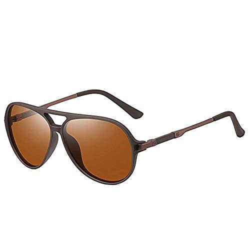 YSODFQL Prima de aleación Al-MG Pilot Gafas de Sol polarizadas UV400, bisagras de Resorte duplicadas Completas Gafas de Sol para Hombres Mujeres/E