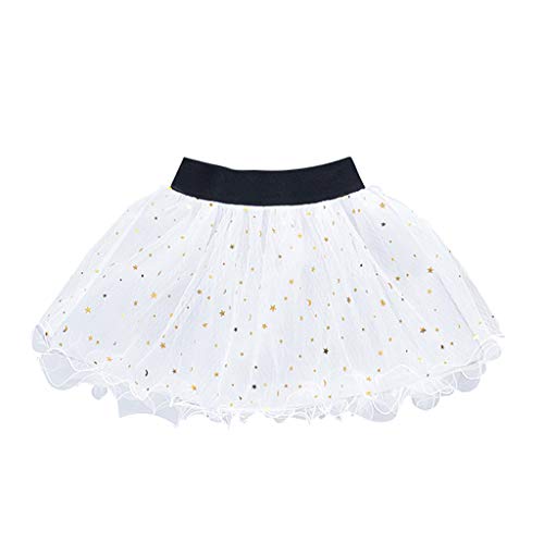 YWLINK 1 UNID Falda Moda Bebé NiñOs NiñAs Princesa Estrellas Lentejuelas Fiesta Baile Ballet Tutu Falda Tutú De Malla con Lentejuelas Falda con Volantes Faldas con Estilo Lindo Dulce Estilo