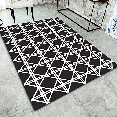 ZAZN Alfombra Simple En Blanco Y Negro, Dormitorio En Casa, Sofá, Alfombra para El Piso, Entrada para El Hogar, Alfombrilla para Pies, Alfombra para Porche, Resistente Al Desgaste Y Lavable