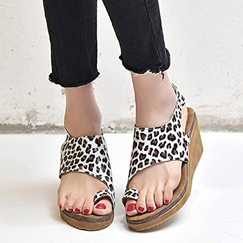 ZHANGMEI Sandalias Correctoras Mujer Aldaba Talón Pendiente Sandal Comfy Casual Toe Correction Sandalias Plataforma,3,43CN