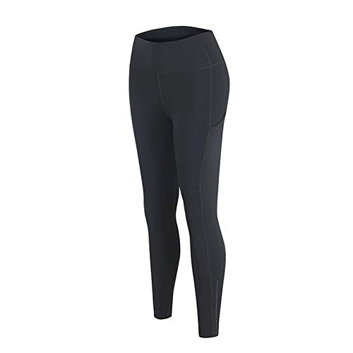 ZXD Pantalones De Yoga De Cintura Alta Leggings De Gimnasio De Corte Ajustado Pantalones De Jogging Cómodos De Salón Súper Elásticos para Entrenamiento De Carrera,Negro,S