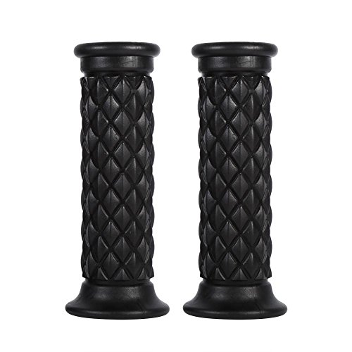 1 par de Puños para Moto, Puños de Goma para Manillars 22 mm Moto (Negro)