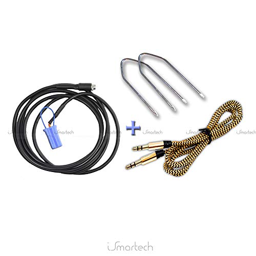 1neiSmartech Cable De Función Aux-In Para Radio De Coche Delphi Bosch Auto Fiat 500 Grande Punto Evo Panda Lanza Y Alfa 147 Con Jack Hembra Y Salgan + Kit Extracción + Cable Jack Macho Besync