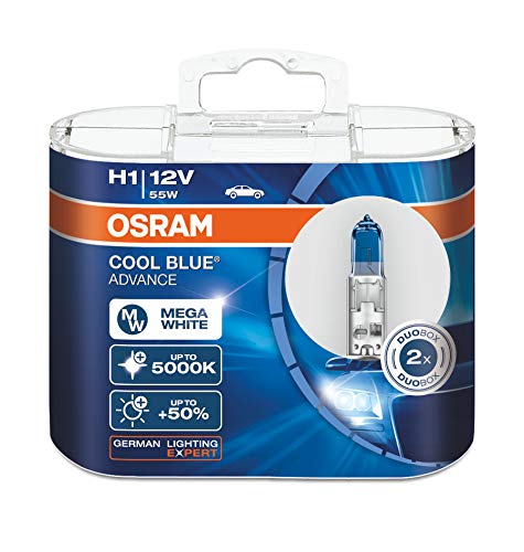 2x OSRAM COOL BLUE ADVANCE H1 12V 55W P14.5s 62150CBA-HCB